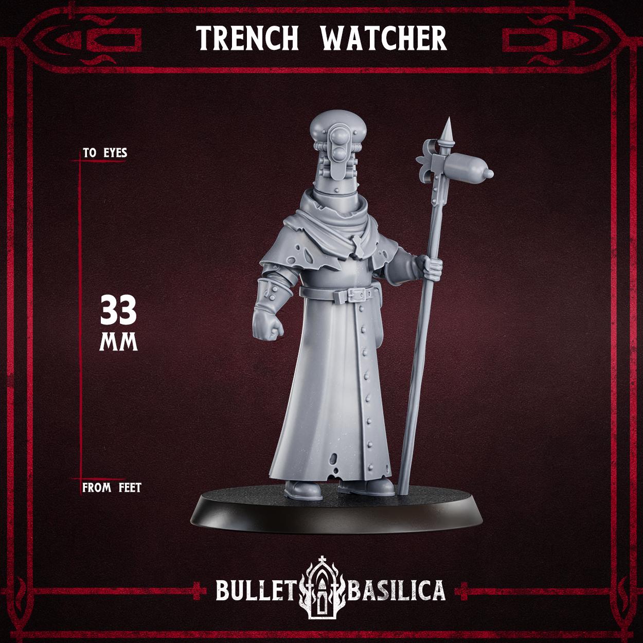 Crimson Hussars - Trench Watcher- compatible with Trench Crusade - Grimdark Miniatures - 32mm Wargaming - Tabletop Miniature