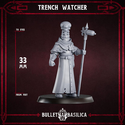 Crimson Hussars - Trench Watcher- compatible with Trench Crusade - Grimdark Miniatures - 32mm Wargaming - Tabletop Miniature