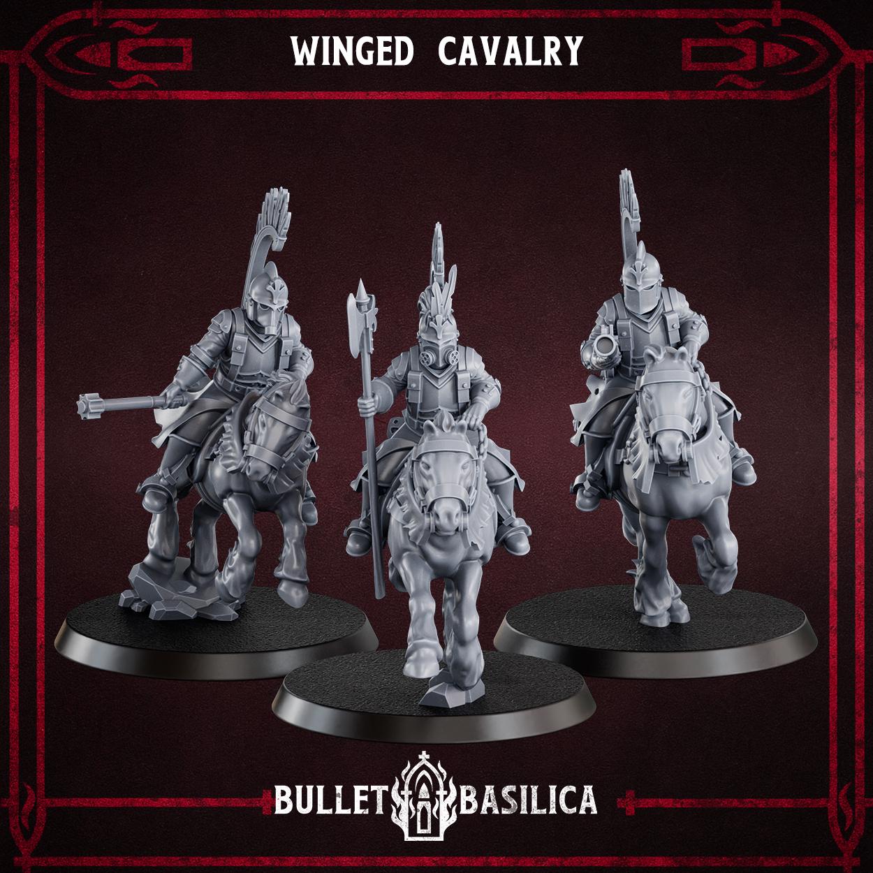 Crimson Hussars - Winged Cavalry - 3D printed Grimdark Miniature