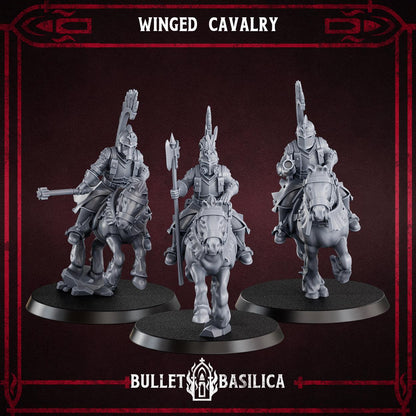 Crimson Hussars - Winged Cavalry - 3D printed Grimdark Miniature