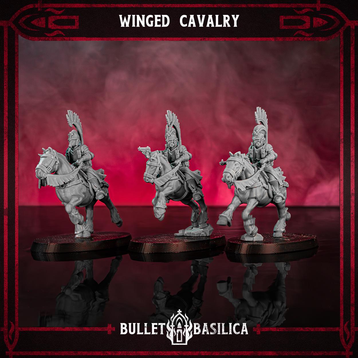 Crimson Hussars - Winged Cavalry - 3D printed Grimdark Miniature