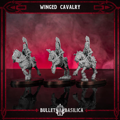 Crimson Hussars - Winged Cavalry - 3D printed Grimdark Miniature