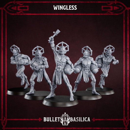 Crimson Hussars - Wingless by Bullet Basilica - 5x 3D Printed Grimdark Miniatures
