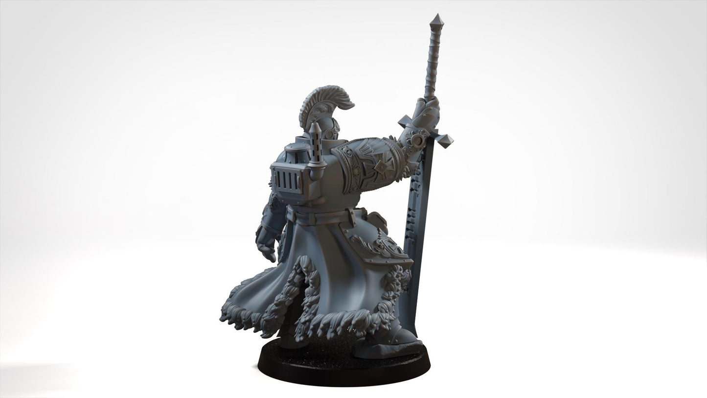 Trench Warfare Heavy Lieutenant Soldier - 3D printed Grimdark Miniature