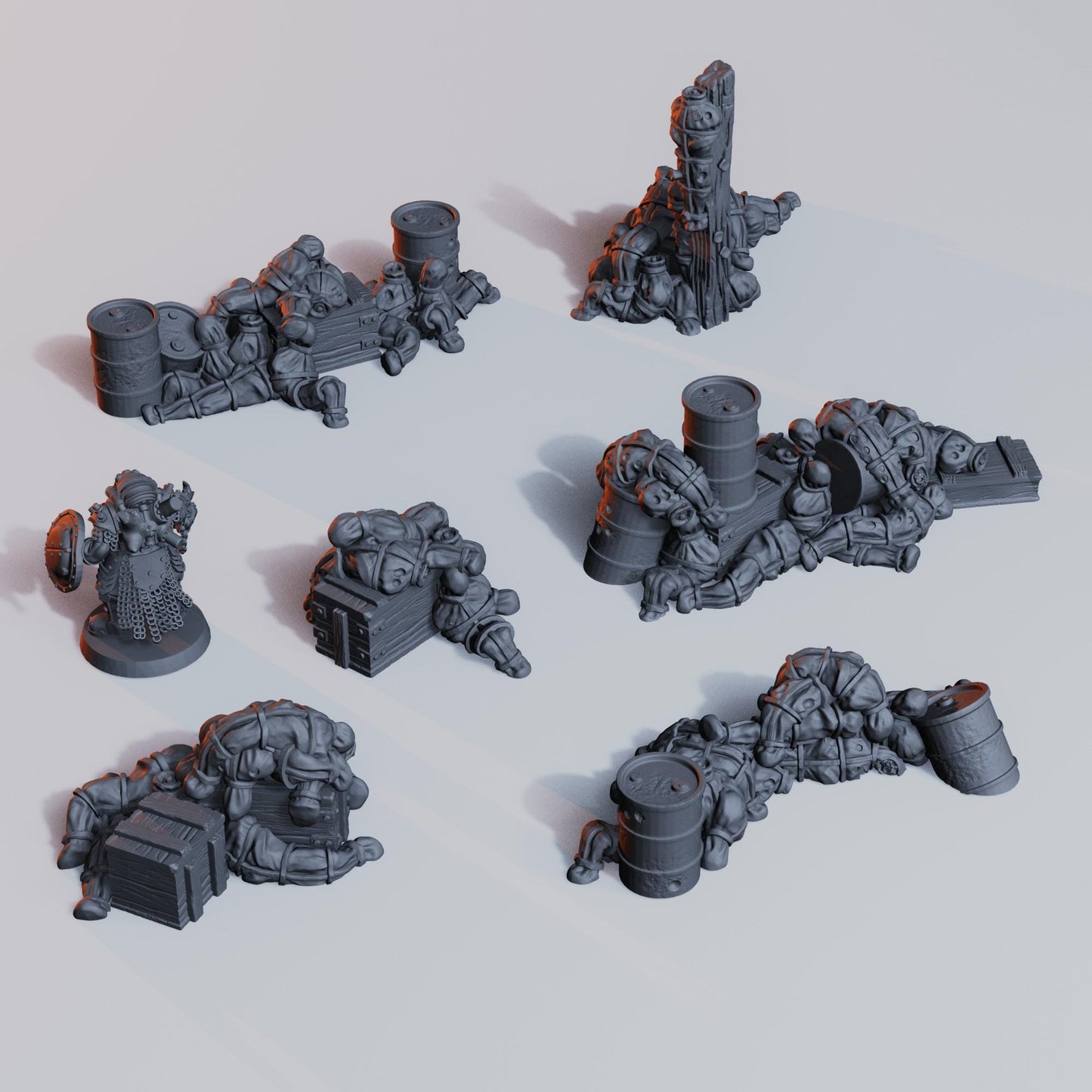 Trench Warfare Corpses Terrain 32mm  -  Grimdark Trench Scenery  Tabletop Wargaming Centerpiece