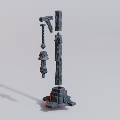 Trench Terrain Copse pole Kit -  Grimdark Trench Scenery  Tabletop Wargaming Centerpiece
