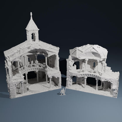 Temple ruins - Baptistery  28mm 32mm Wargaming Scenery  Trench Terrain  Tabletop Diorama - Wargame peace