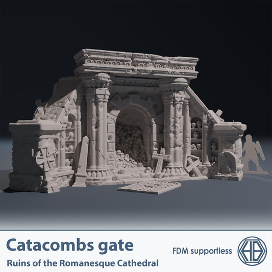 Temple ruins - Catacombs gate 28mm 32mm Wargaming Scenery  Trench Terrain  Tabletop Diorama - Wargame peace