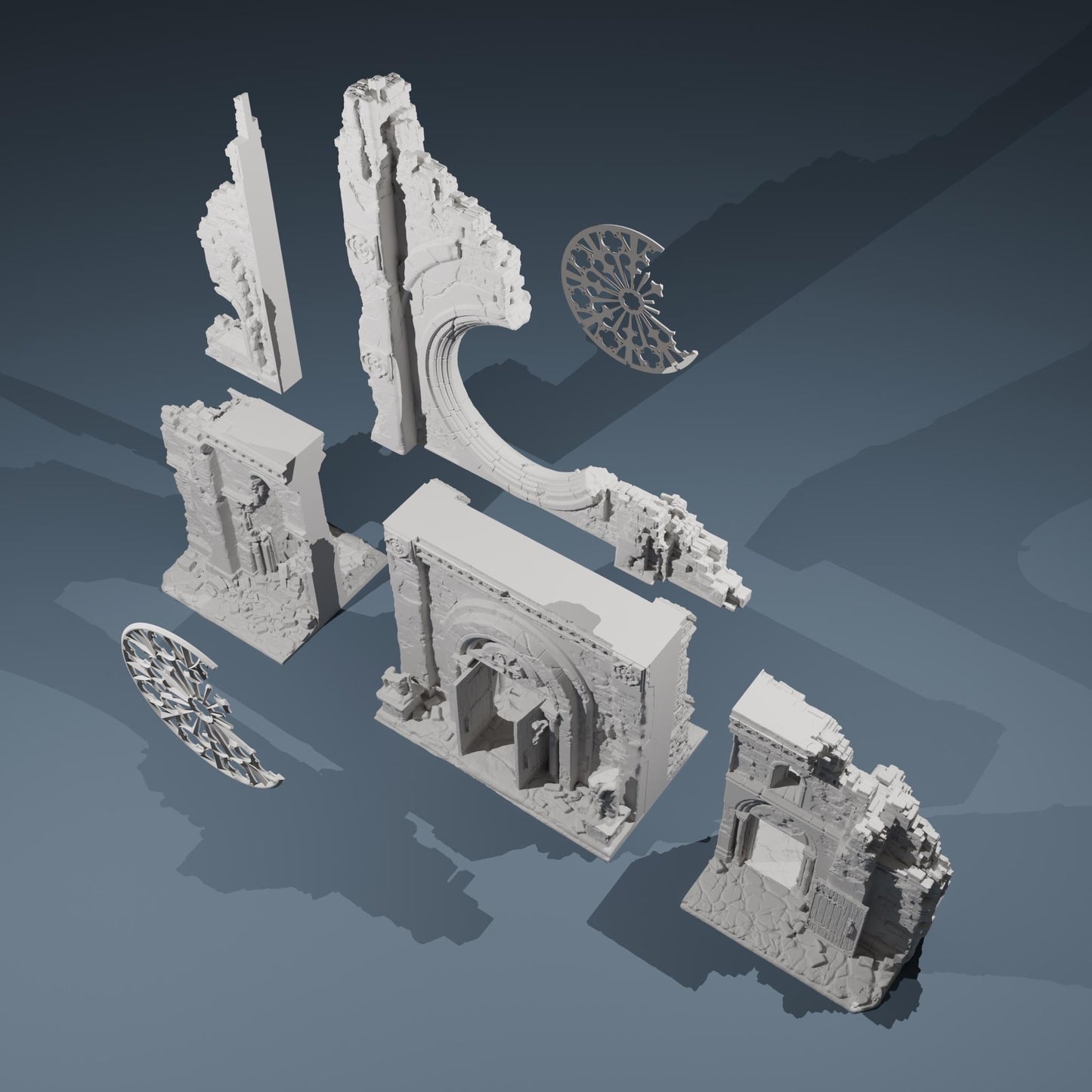 Temple ruins - Gate of the Church  28mm 32mm Wargaming Scenery  Tabletop Terrain - Diorama - Wargame peace