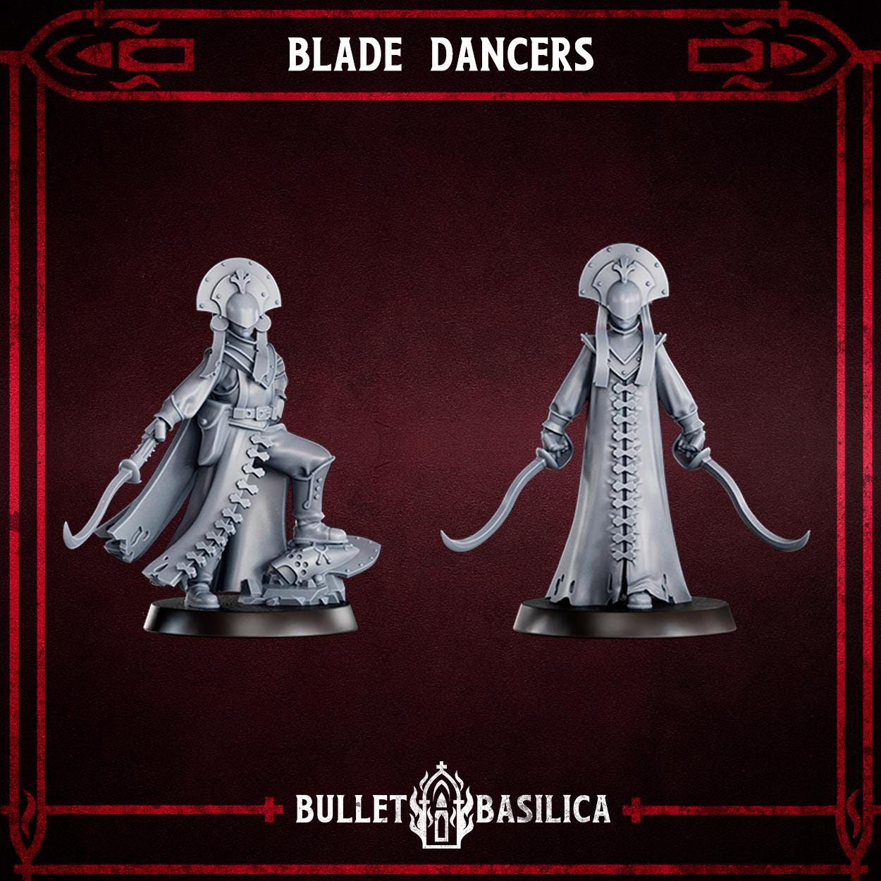 Crimson Hussars - Blade Dancers - 3D printed Grimdark Miniature