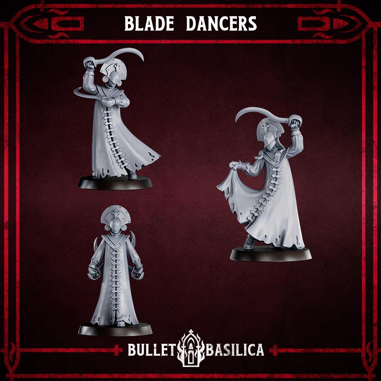 Crimson Hussars - Blade Dancers - 3D printed Grimdark Miniature