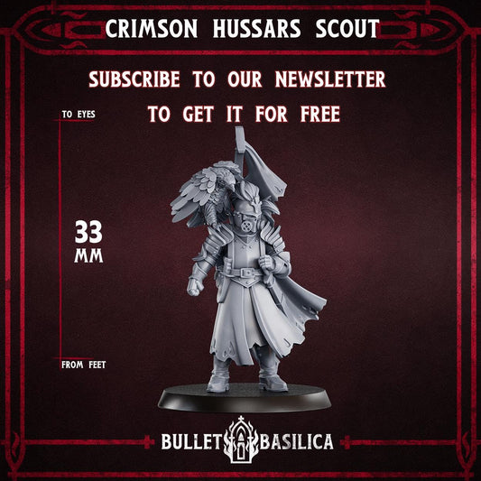 Crimson Hussars - Scout - compatible with Trench Crusade - Grimdark Miniatures - 32mm Resin Wargaming - Tabletop Miniature