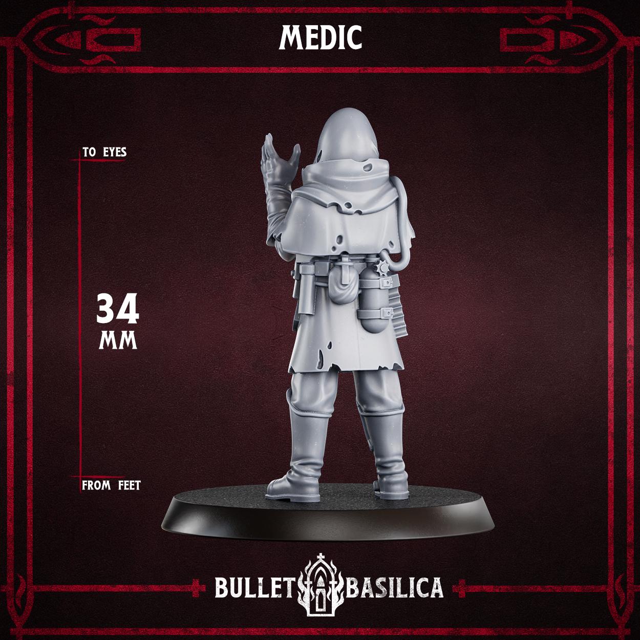 Crimson Hussars - Medic - compatible with Trench Crusade - Grimdark Miniatures - 32mm Wargaming - Tabletop Miniature