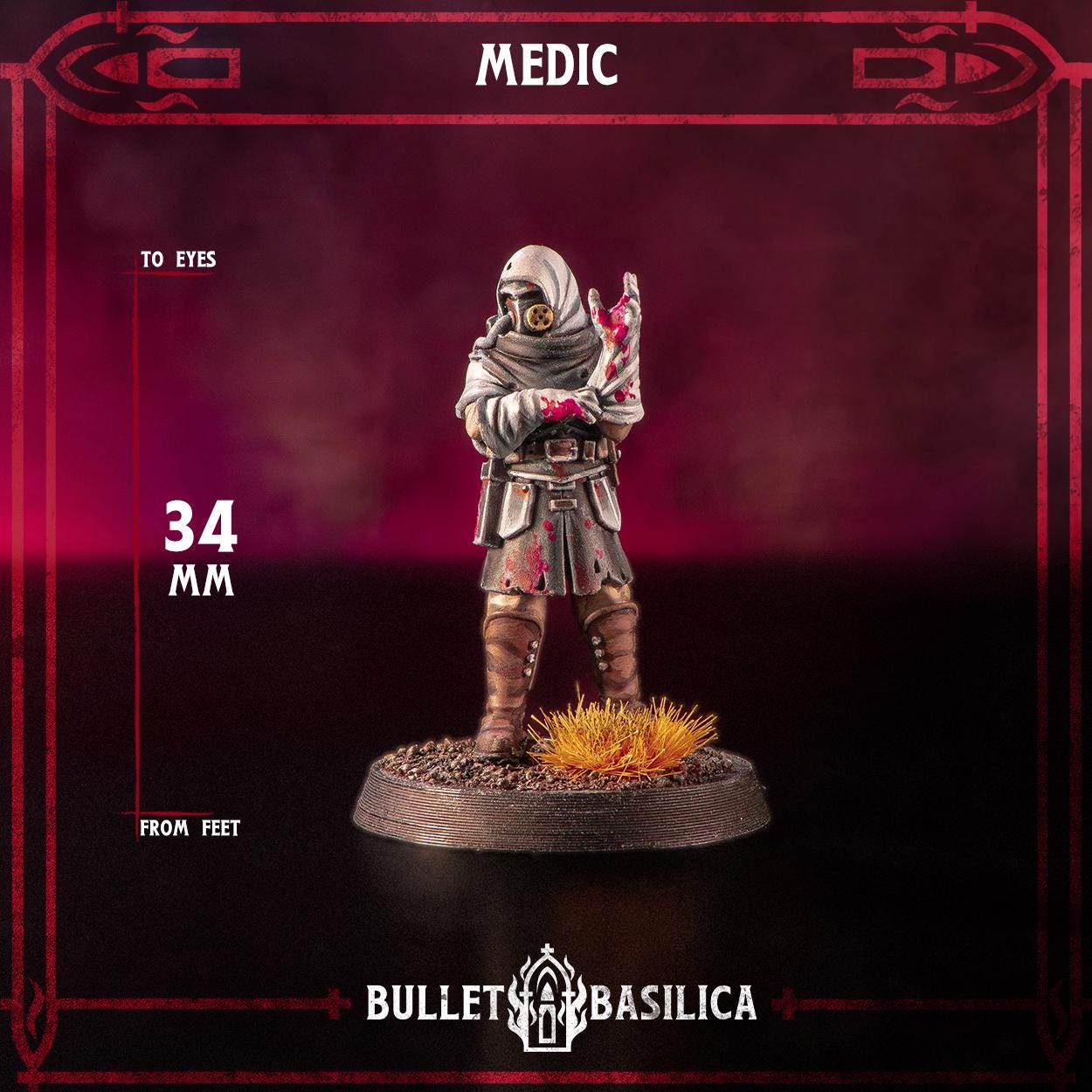 Crimson Hussars - Medic - compatible with Trench Crusade - Grimdark Miniatures - 32mm Wargaming - Tabletop Miniature