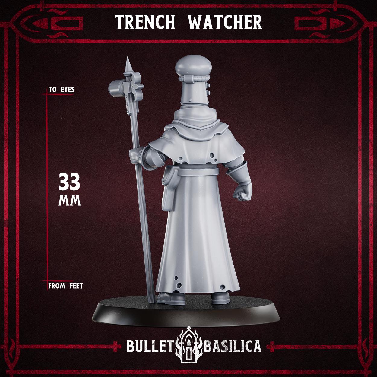 Crimson Hussars - Trench Watcher- compatible with Trench Crusade - Grimdark Miniatures - 32mm Wargaming - Tabletop Miniature