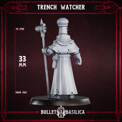Crimson Hussars - Trench Watcher- compatible with Trench Crusade - Grimdark Miniatures - 32mm Wargaming - Tabletop Miniature