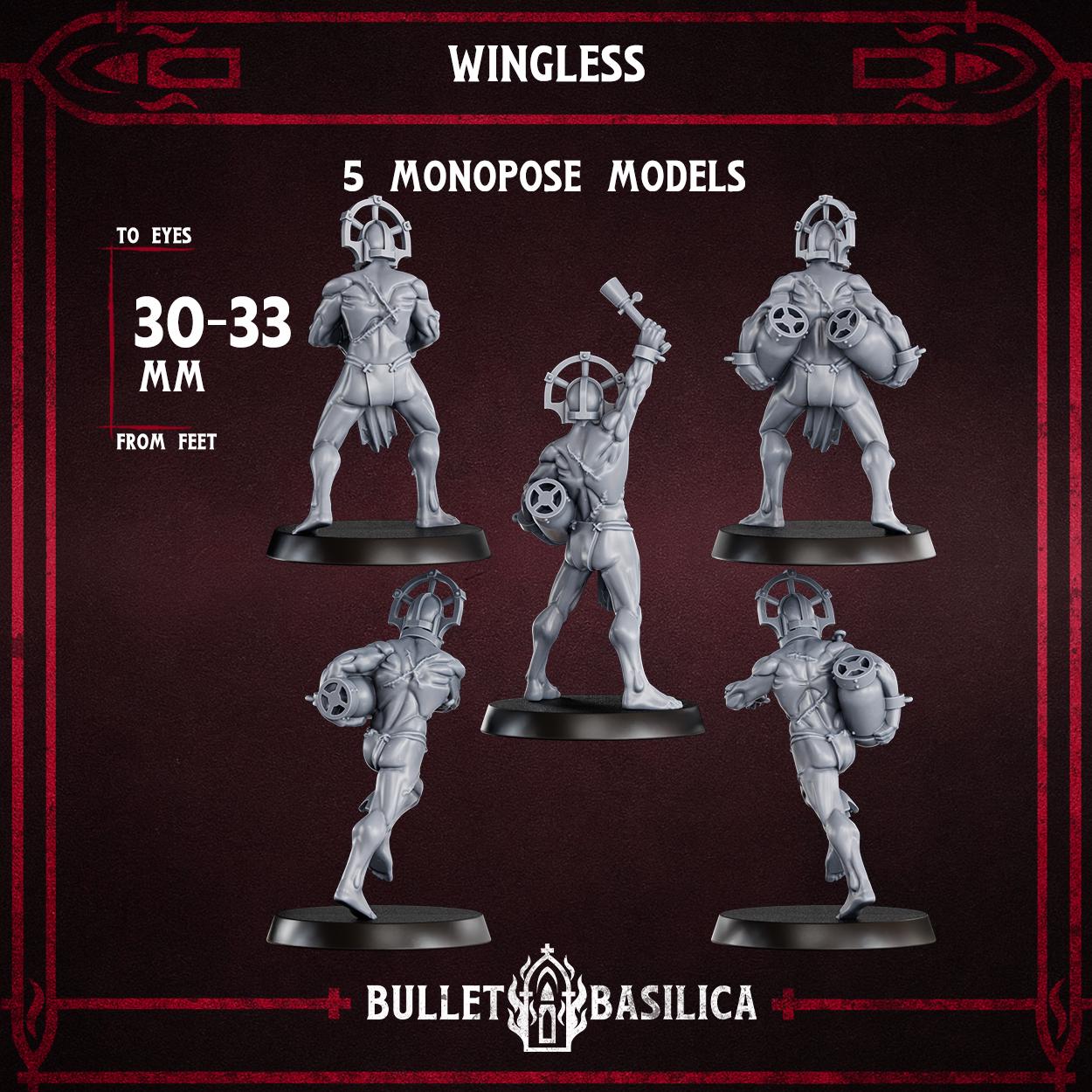 Crimson Hussars - Wingless - 5x Grimdark Miniatures - 32mm Wargaming - Tabletop Miniature