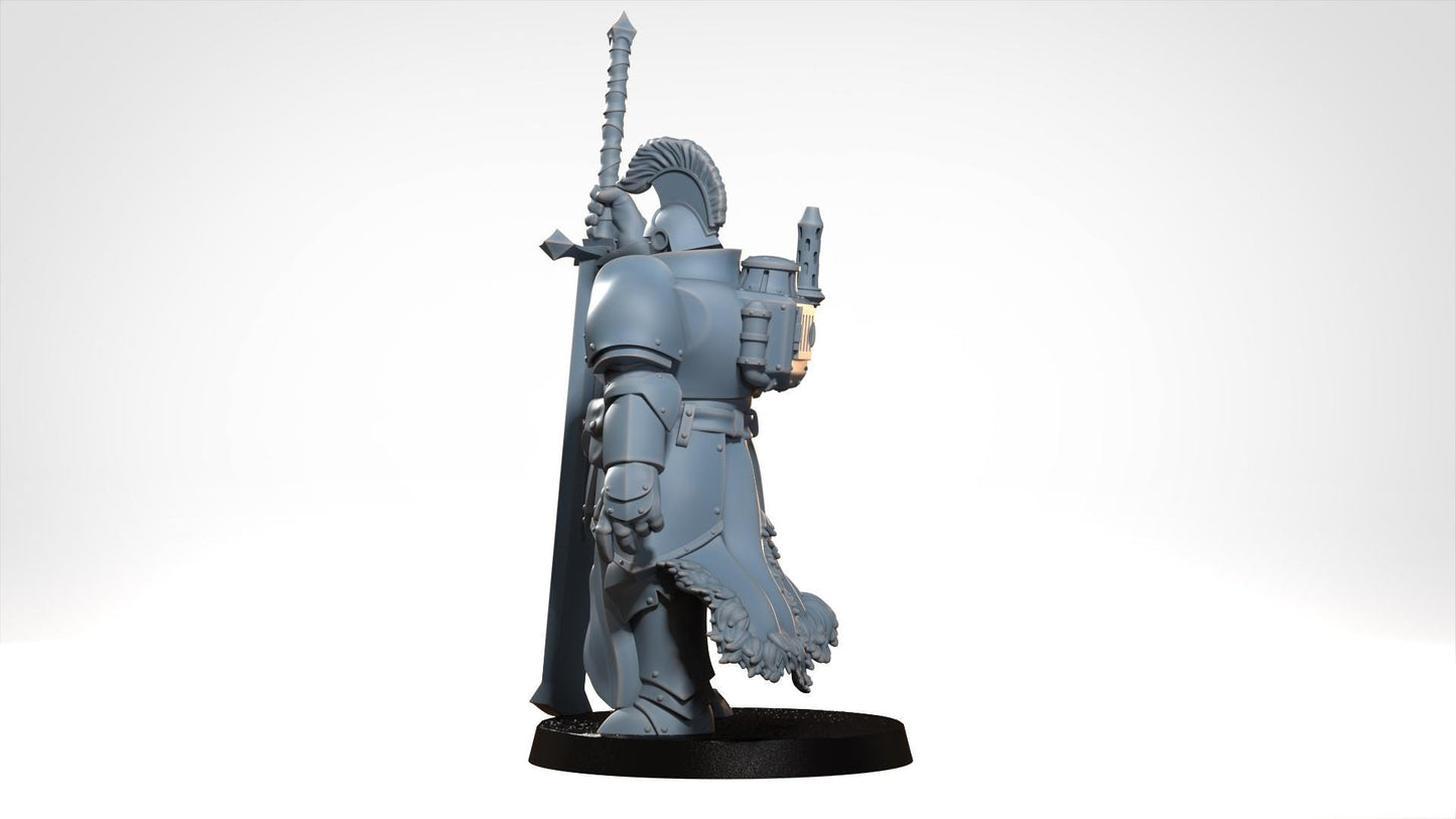 Trench Warfare Heavy Lieutenant Soldier - 3D printed Grimdark Miniature