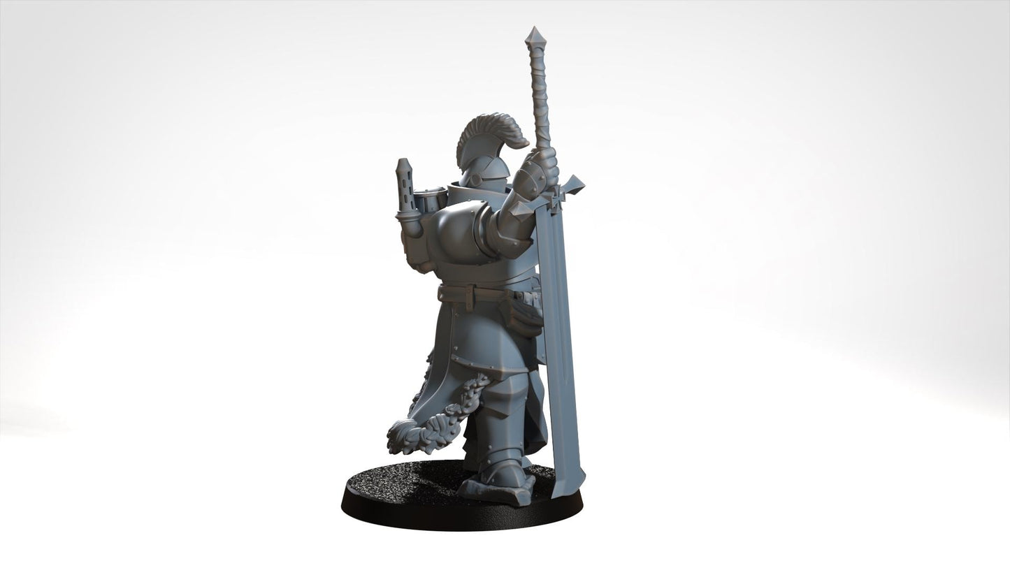 Trench Warfare Heavy Lieutenant Soldier - 3D printed Grimdark Miniature