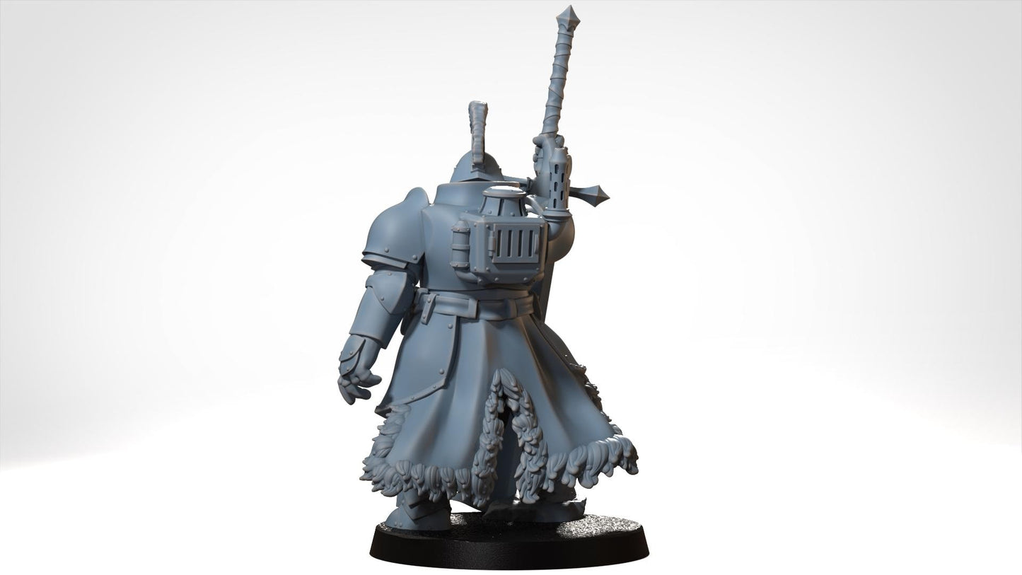 Trench Warfare Heavy Lieutenant Soldier - 3D printed Grimdark Miniature