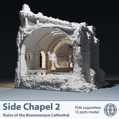 Temple ruins - Chapel Ruin B - Hexbrick   Wargaming Scenery  Trench Terrain  Tabletop Diorama - Wargame peace