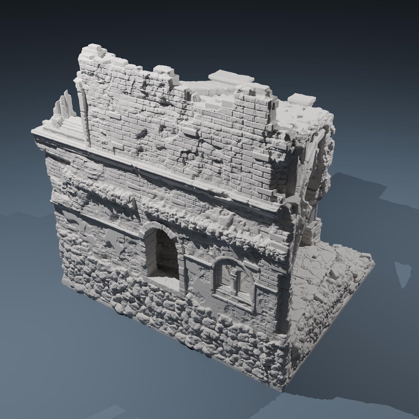 Temple ruins - Chapel Ruin B - Hexbrick   Wargaming Scenery  Trench Terrain  Tabletop Diorama - Wargame peace
