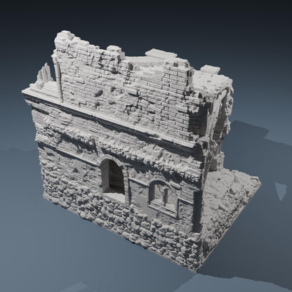 Temple ruins - Chapel Ruin B - Hexbrick   Wargaming Scenery  Trench Terrain  Tabletop Diorama - Wargame peace