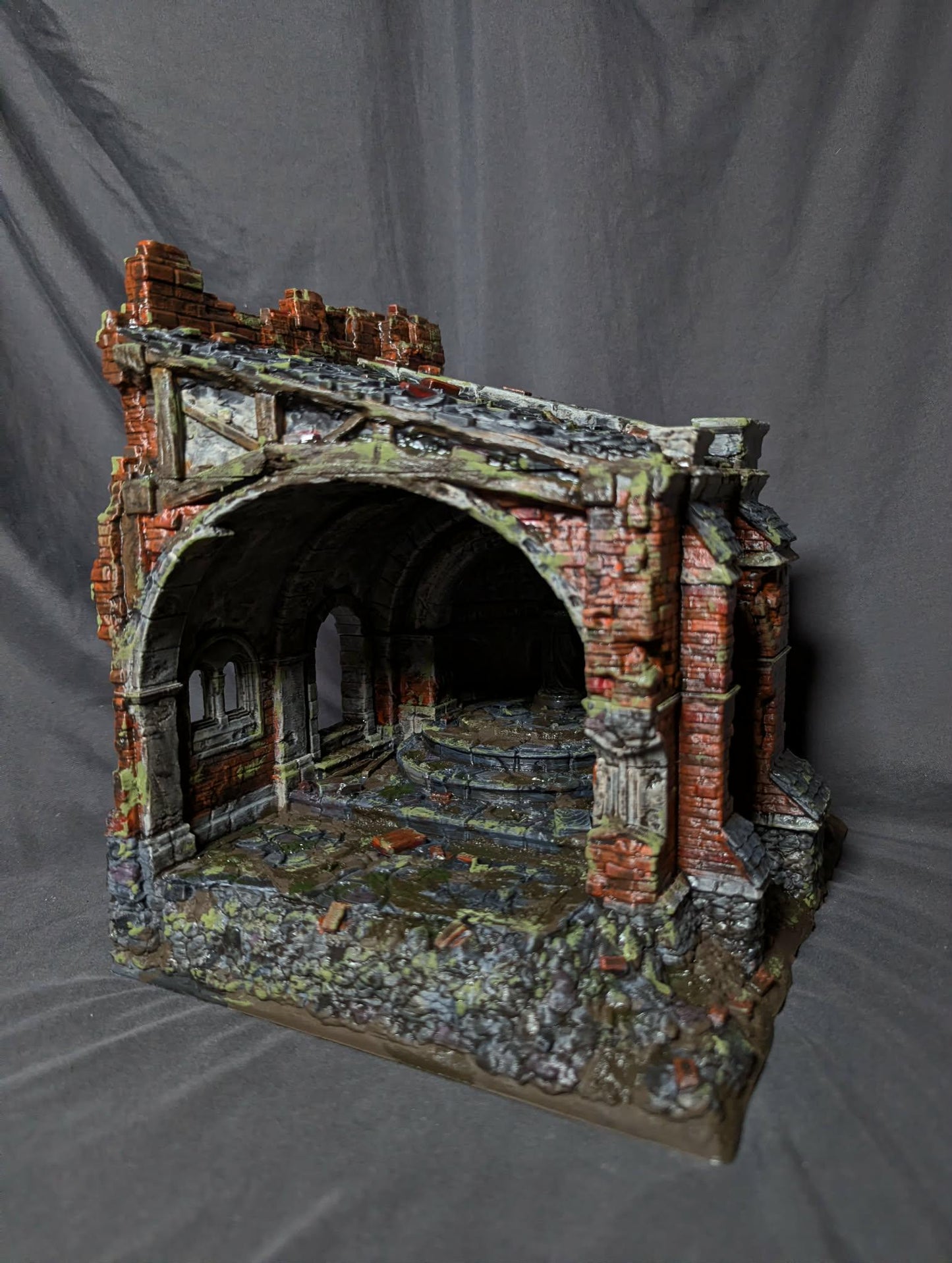 Temple ruins - Chapel Ruin B - Hexbrick   Wargaming Scenery  Trench Terrain  Tabletop Diorama - Wargame peace