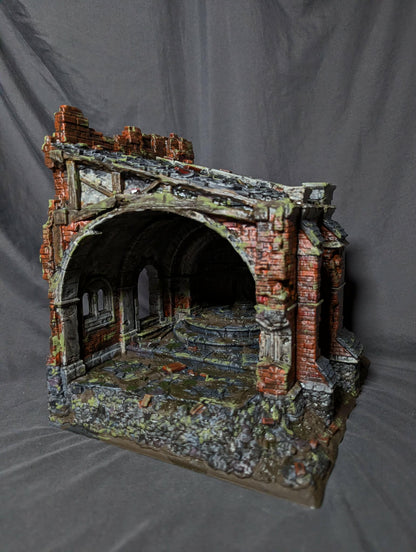 Temple ruins - Chapel Ruin B - Hexbrick   Wargaming Scenery  Trench Terrain  Tabletop Diorama - Wargame peace