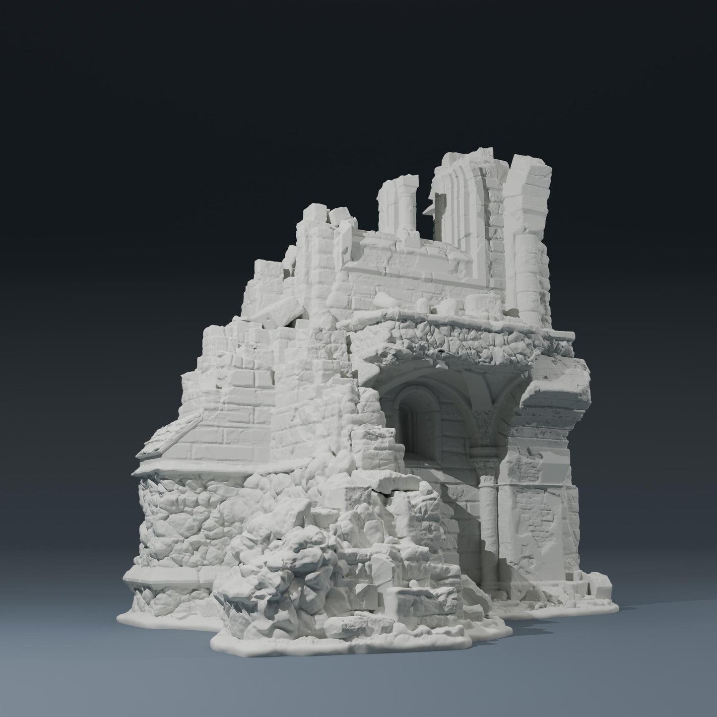Temple ruins - Corner ruin A - Hexbrick   Wargaming Scenery  Trench Terrain  Tabletop Diorama - Wargame peace