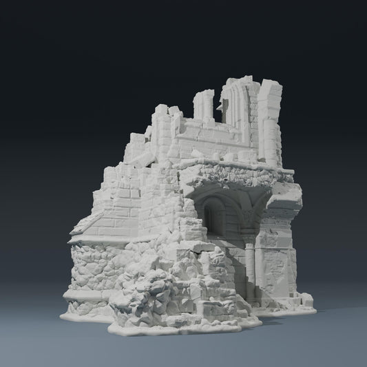 Temple ruins - Corner ruin A - Hexbrick   Wargaming Scenery  Trench Terrain  Tabletop Diorama - Wargame peace