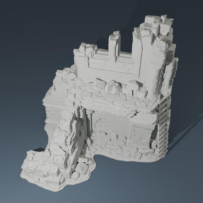 Temple ruins - Corner ruin A - Hexbrick   Wargaming Scenery  Trench Terrain  Tabletop Diorama - Wargame peace