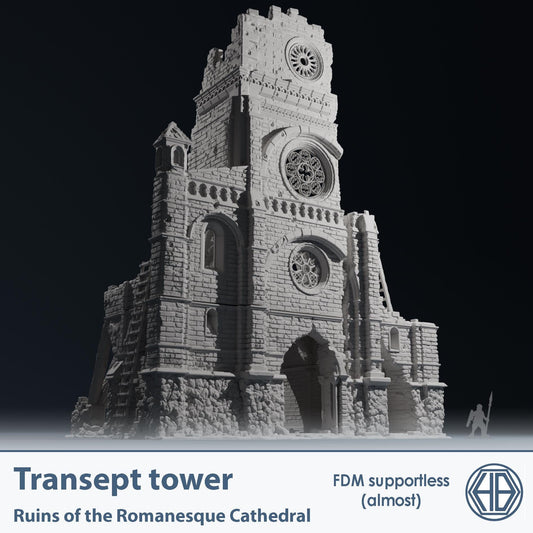 Temple ruins -  Transept tower - Hexbrick   Wargaming Scenery  Trench Terrain  Tabletop Diorama - Wargame peace