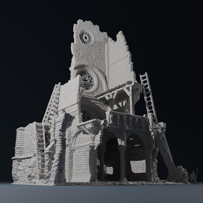 Temple ruins -  Transept tower - Hexbrick   Wargaming Scenery  Trench Terrain  Tabletop Diorama - Wargame peace