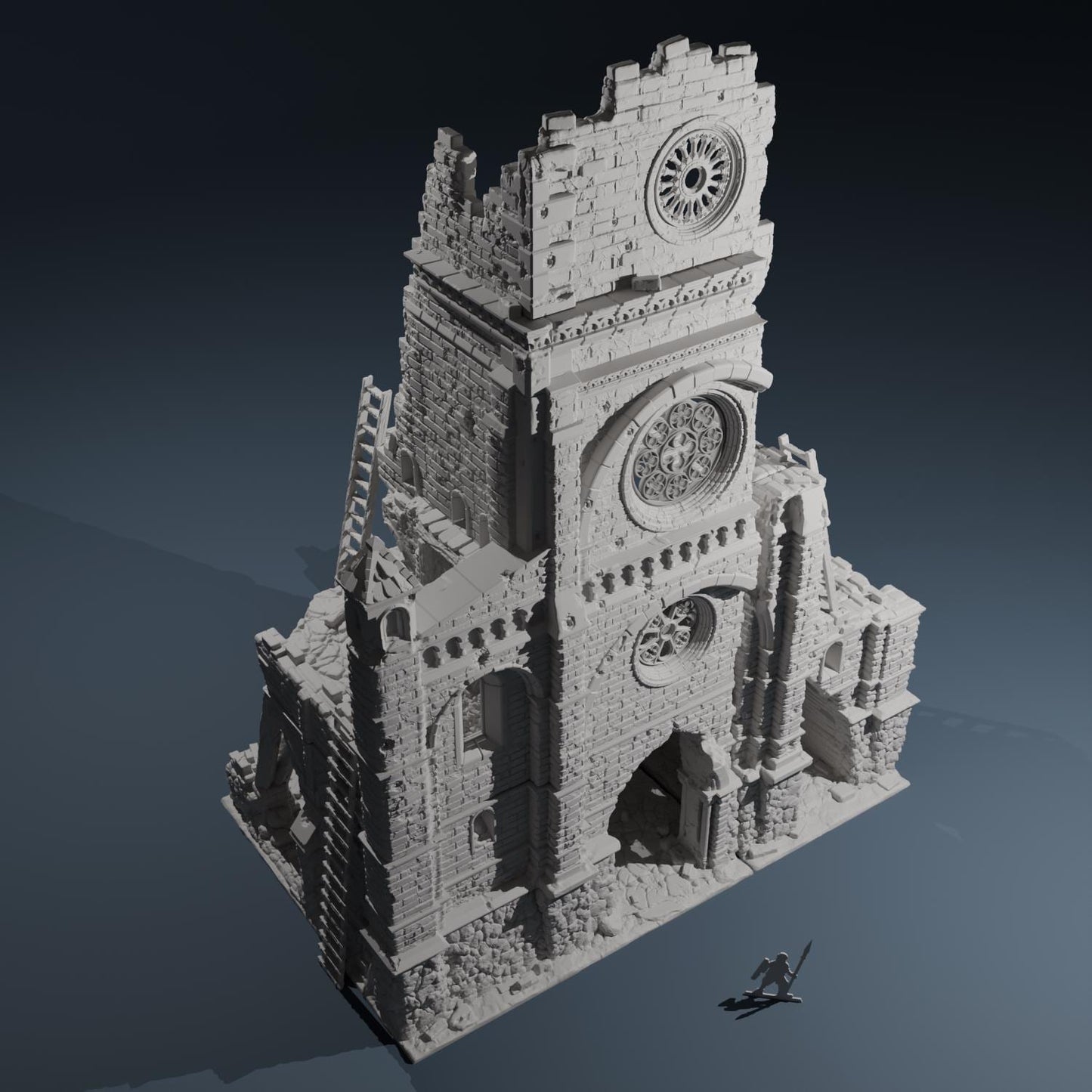 Temple ruins -  Transept tower - Hexbrick   Wargaming Scenery  Trench Terrain  Tabletop Diorama - Wargame peace