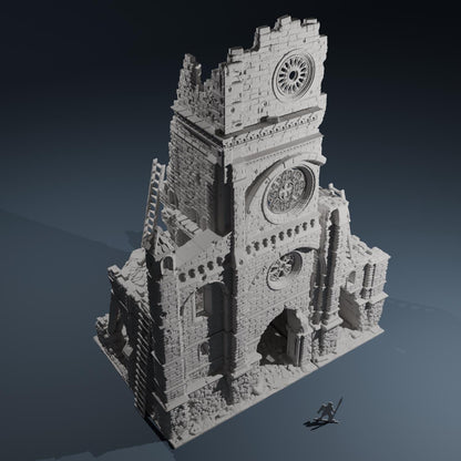 Temple ruins -  Transept tower - Hexbrick   Wargaming Scenery  Trench Terrain  Tabletop Diorama - Wargame peace
