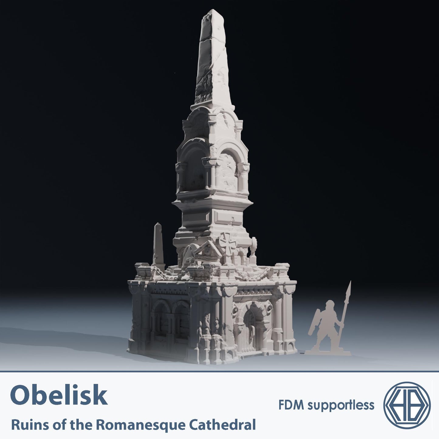 Temple ruins -  Obelisk - Hexbrick   Wargaming Scenery  Trench Terrain  Tabletop Diorama - Wargame peace
