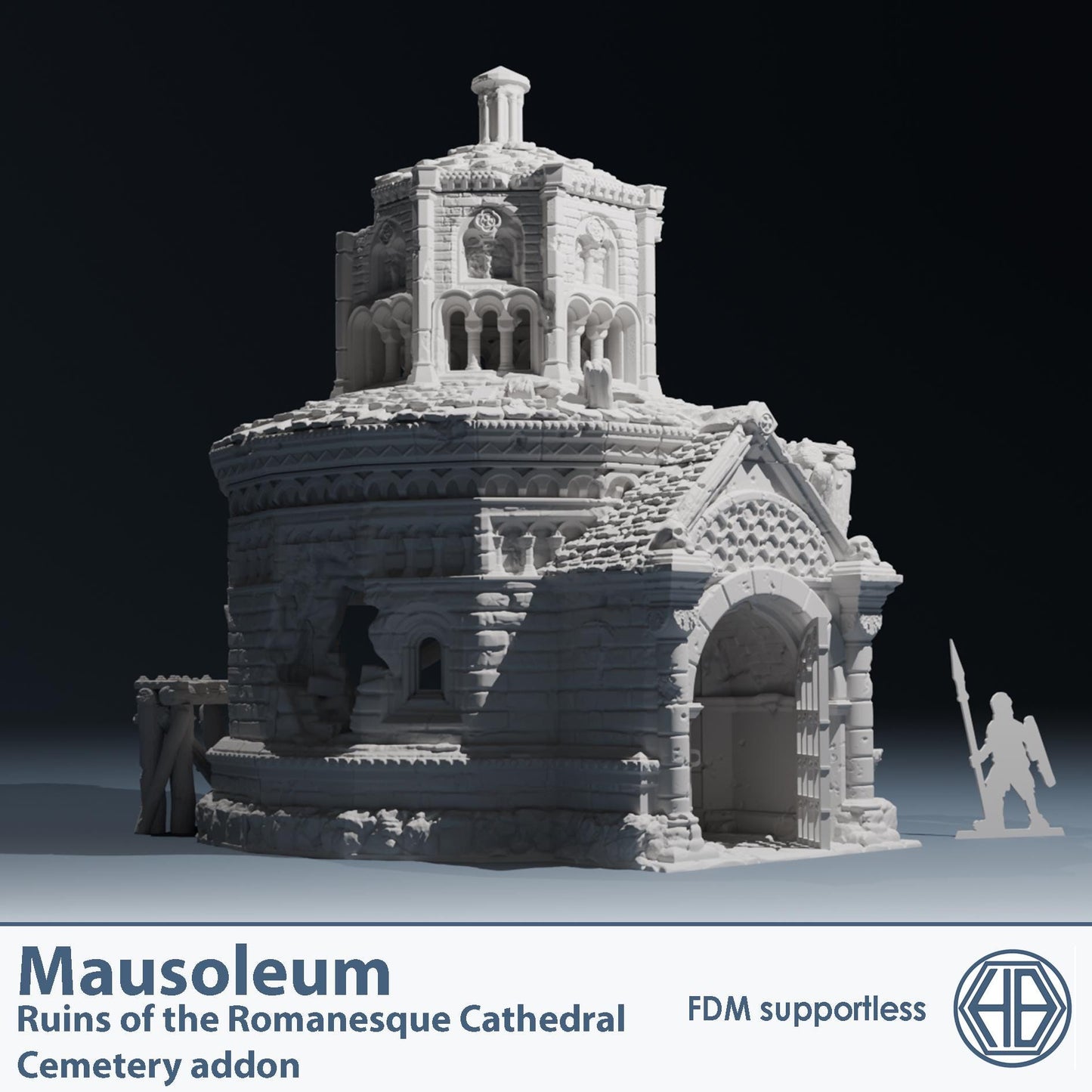 Temple ruins -  Mausoleum - Hexbrick   Wargaming Scenery  Trench Terrain  Tabletop Diorama - Wargame peace