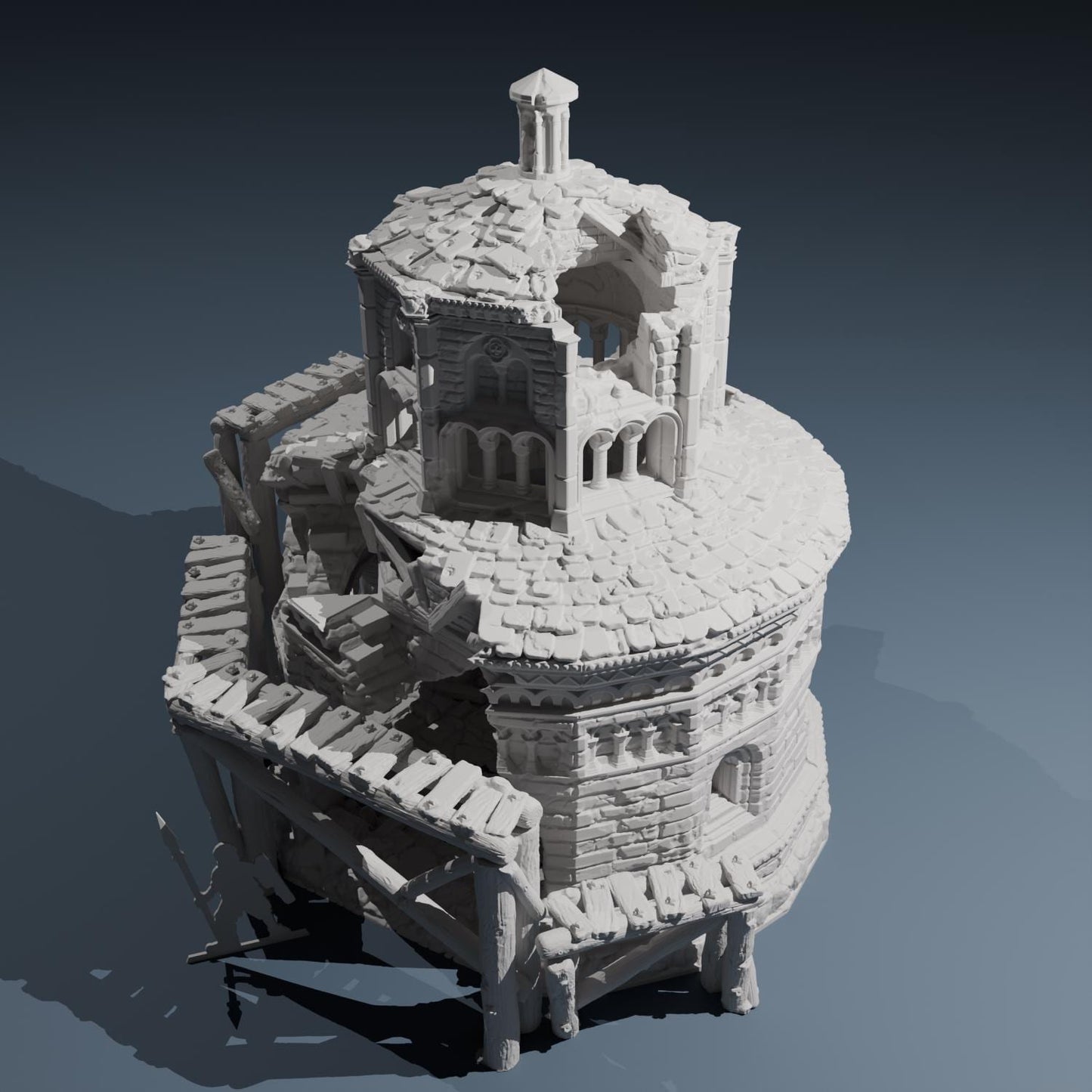 Temple ruins -  Mausoleum - Hexbrick   Wargaming Scenery  Trench Terrain  Tabletop Diorama - Wargame peace