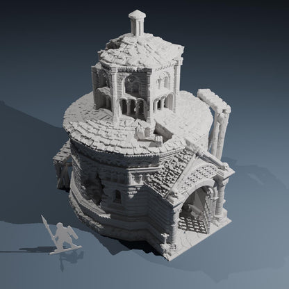 Temple ruins -  Mausoleum - Hexbrick   Wargaming Scenery  Trench Terrain  Tabletop Diorama - Wargame peace