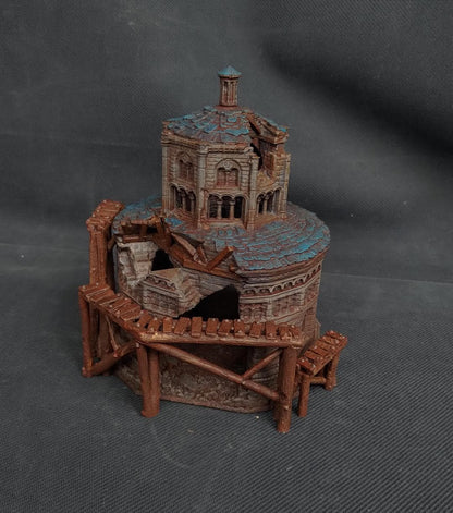 Temple ruins -  Mausoleum - Hexbrick   Wargaming Scenery  Trench Terrain  Tabletop Diorama - Wargame peace