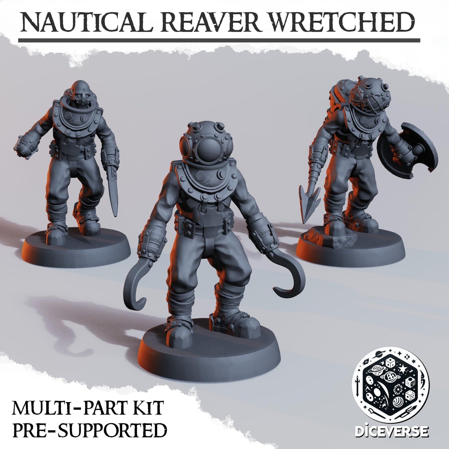 Naval Heretic Warband - Diceverse - 19x Grimdark Miniatures - 3D printed Grimdark Miniature