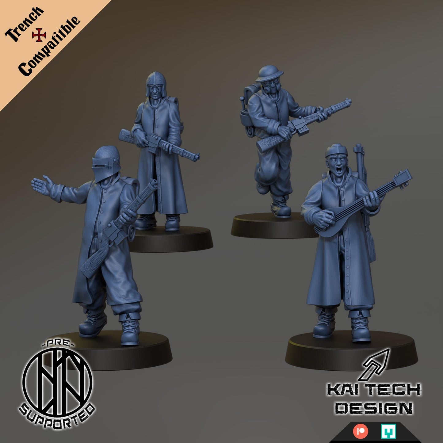 Holy Warband - 21x Grimdark miniature - 3D printed Grimdark Miniature