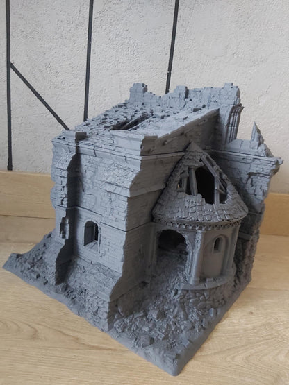 Temple ruins - Chapel Ruin B - Hexbrick   Wargaming Scenery  Trench Terrain  Tabletop Diorama - Wargame peace