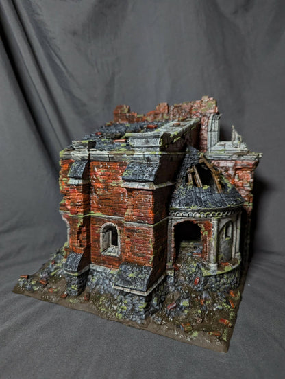 Temple ruins - Chapel Ruin B - Hexbrick   Wargaming Scenery  Trench Terrain  Tabletop Diorama - Wargame peace