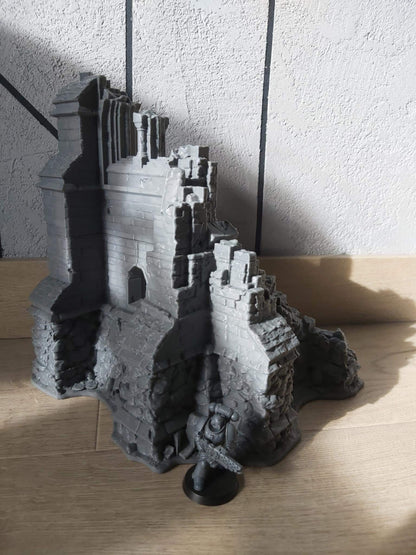 Temple ruins - Corner ruin A - Hexbrick   Wargaming Scenery  Trench Terrain  Tabletop Diorama - Wargame peace