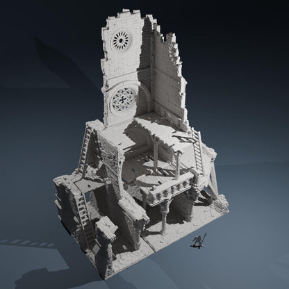 Temple ruins -  Transept tower - Hexbrick   Wargaming Scenery  Trench Terrain  Tabletop Diorama - Wargame peace