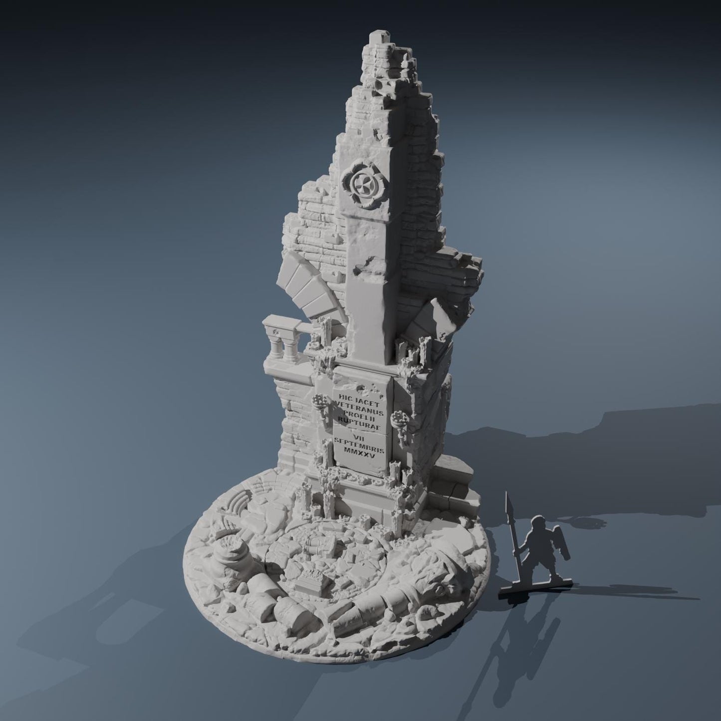 Temple ruins -  Diorama - Hexbrick   Wargaming Scenery  Trench Terrain  Tabletop Diorama - Wargame peace