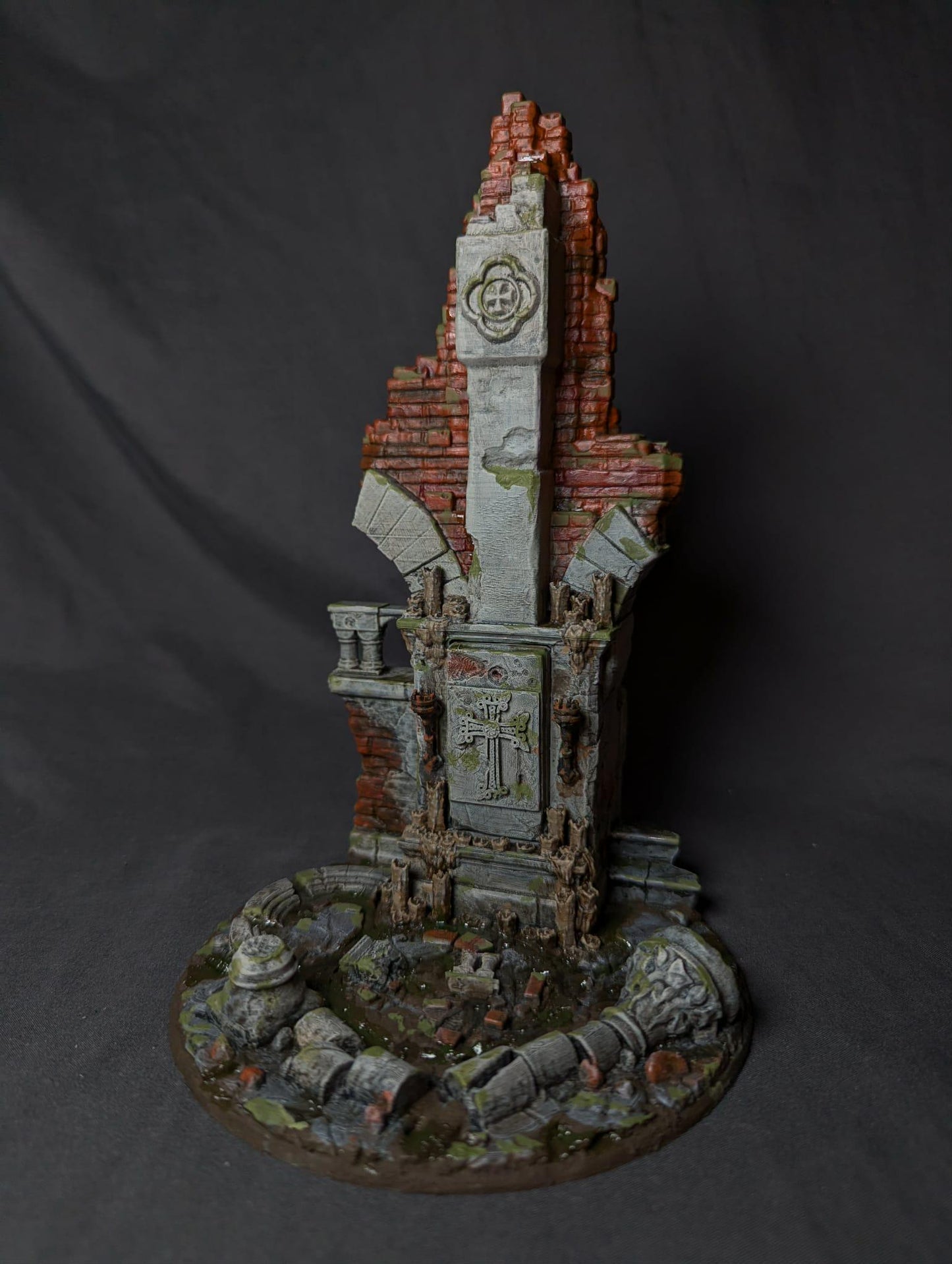 Temple ruins -  Diorama - Hexbrick   Wargaming Scenery  Trench Terrain  Tabletop Diorama - Wargame peace