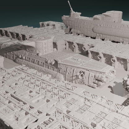 Kraken Redoubt - Heretic Naval Wharf Trenches by Hexbrick - Tabletop scenery